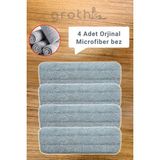 Özbience Yedek Mikrofiber Sprey Mop Bezleri, Su Hazneli Püskürtmeli Temizlik Seti - Ahşap - Bej - Seçenek 1