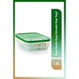 Özbience Yeşil 1.8 Lt Seramik Meyve, Sebze ve Buzdolabı Saklama Kabı - Ahşap - Beyaz - Seçenek 1