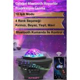 Özbience Yıldızlı Bluetooth Hoparlör Projektör Gece Lambası, Galaksi Lazer ve Parti LED Topu - Ahşap - Seçenek 1