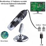 Özbience Yüksek Çözünürlüklü 2mp USB Dijital Mikroskop, 8 LED Işıklı, Çok Amaçlı - Ahşap - Seçenek 1