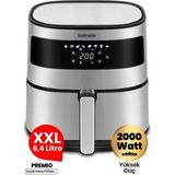 Özbience Yüksek Güçlü 6,4l Inox Airfryer, Dokunmatik, Yağsız Pişirme - Ahşap