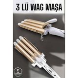 Özbience Yüksek Isı Ayarlı Su Dalga Maşası ile Şık ve Dolgun Saçlar - Açık Bej - Seçenek 1