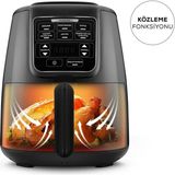 Özbience Yüksek Performanslı Xl Siyah ve Altın Renkli Airfryer, Sağlıklı Pişirme - Ahşap