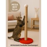 Özbience Yuvarlak Tabanlı Yetişkin Kedi Tırmalama Tahtası 92 cm Welsoft Kumaş - Seçenek 1