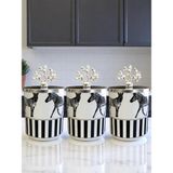 Özbience Zebra Desenli 3'lü Baharatlık Silindir Set, Kahve Köşesi, 750 Ml, Gümüş - Seçenek 1