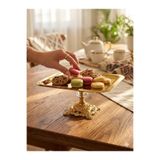 ÖZBURAK Lüx Kare Gold Ayaklı Kek, Pasta, Kurabiye,Tatlı, İkramlık, Çeyizlik Sunum Servis Standı