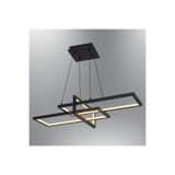 Özcan Aydınlatma 4158-1AY-19 Square 3'lü Yatay Sarkıt Siyah
