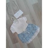 Özcan Kız Bebek Taş Baskılı Çicekli Elbise - 6 - 12 Ay - 001-Beyaz