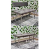 ÖZCAN METAL Bench Sırtlı Krom Metal Ayaklı Mutfak Salon Antre Yatak Odası Puf Bank Oturak Takımı
