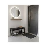 ÖZCAN METAL Deri Kumaş Metal Ayaklı Raflı Bench Puf Bank Antre Mutfak Salon Yatak Odası Puf Bank 105×40