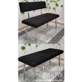 ÖZCAN METAL Krom Metal Ayaklı Sırtlı & Sırtsız Mutfak Salon Antre Yatak Odası Puf Bank Oturak Takımı