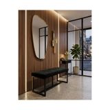 ÖZCAN METAL Siyah Metal Ayaklı Bench Puf Bank Antre Mutfak Salon Ofis Yatak Odası Puf Bank 105×40