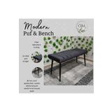 ÖZCAN METAL Siyah Metal Ayaklı Metal Kasalı Bench Mutfak Salon Antre Yatak Odası Balkon Puf Bank