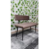 ÖZCAN METAL Siyah Metal Ayaklı Metal Kasalı Sırtlı Mutfak Salon Antre Yatak Odası Balkon Puf Bank Bench Oturak