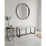 Özcan Mobilya Aksesuar 105×40 Siyah Metal Ayaklı Bench Puf Bank Antre Mutfak Salon Yatak Odası Puf Bank 105×40 - Beyaz