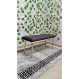 Özcan Mobilya Aksesuar Gold Metal Ayaklı Metal Kasalı Bench Mutfak Salon Antre Yatak Odası Balkon Puf Bank - Füme