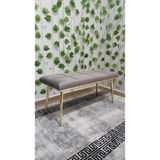 Özcan Mobilya Aksesuar Gold Metal Ayaklı Metal Kasalı Bench Mutfak Salon Antre Yatak Odası Balkon Puf Bank - Gri