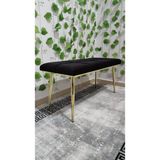 Özcan Mobilya Aksesuar Gold Metal Ayaklı Metal Kasalı Bench Mutfak Salon Antre Yatak Odası Balkon Puf Bank