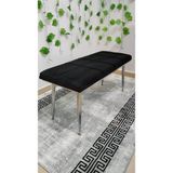 Özcan Mobilya Aksesuar Krom Metal Ayak Metal Kasa Bench Mutfak Salon Antre Yatak Odası Puf Bank - Siyah