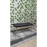 Özcan Mobilya Aksesuar Krom Metal Ayaklı Metal Kasalı Bench Mutfak Salon Antre Yatak Odası Balkon Puf Bank