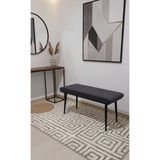 Özcan Mobilya Aksesuar Siyah Metal Ayaklı Metal Kasalı Bench Mutfak Salon Antre Yatak Odası Balkon Puf Bank - Antrasit
