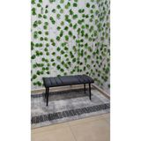 Özcan Mobilya Aksesuar Siyah Metal Ayaklı Metal Kasalı Bench Mutfak Salon Antre Yatak Odası Balkon Puf Bank - Füme