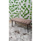 Özcan Mobilya Aksesuar Siyah Metal Ayaklı Metal Kasalı Bench Mutfak Salon Antre Yatak Odası Balkon Puf Bank - Kahverengi