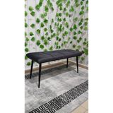 Özcan Mobilya Aksesuar Siyah Metal Ayaklı Metal Kasalı Bench Mutfak Salon Antre Yatak Odası Balkon Puf Bank