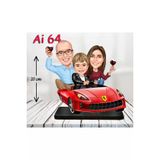 Özcan Tasarım Kişiye Özel Ahşap Biblo - Aile Karikatür Biblo - 3 Kişilik Aile Biblo 19