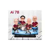 Özcan Tasarım Kişiye Özel Ahşap Biblo - Aile Karikatür Biblo - 4 Kişilik Aile Biblo 35