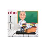 Özcan Tasarım Kişiye Özel Ahşap Biblo - Erkek Öğretmen Karikatür Biblo - Öğretmen Biblo 3