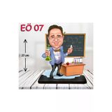 Özcan Tasarım Kişiye Özel Ahşap Biblo - Erkek Öğretmen Karikatür Biblo - Öğretmen Biblo 7