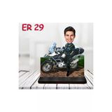 Özcan Tasarım Kişiye Özel Ahşap Biblo - Motor Kullanan Erkek Karikatür Biblo 14