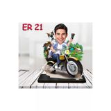 Özcan Tasarım Kişiye Özel Ahşap Biblo - Motor Kullanan Erkek Karikatür Biblo 6