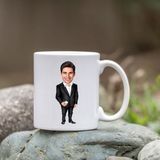Özcan Tasarım Kişiye Özel Bardak - Karikatür Bardak - Erkek Bardağı Beyaz