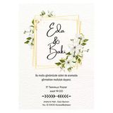 Özcan Tasarım Kişiye Özel Davetiye - Düğün Davetiye - Nişan Davetiye - Nikah Davetiye ( Zarflı) ( 50 Adet) Mdl 4