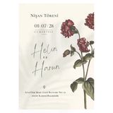 Özcan Tasarım Kişiye Özel Davetiye - Düğün Davetiye - Nişan Davetiye - Nikah Davetiye ( Zarflı) ( 50 Adet) Mdl 5