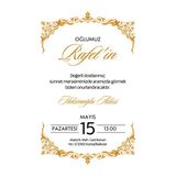 Özcan Tasarım Kişiye Özel Davetiye - Sünnet Davetiye - Sünnet Davetiyesi ( Zarflı) ( 50 Adet) Model 4