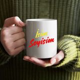 Özcan Tasarım Kişiye Özel Sarı Kırmızı Isim Yazılı Bardak - Isimli Bardak - Renkli