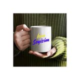Özcan Tasarım Kişiye Özel Sarı Lacivert İsim Yazılı Bardak - İsimli Bardak