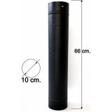 Özçancı Pelet-Kamp Sobası Borusu Çap 10 cm (100MM) (1. Sınıf Parlak Siyah Emaye) - 66 CM