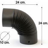 Özçancı Pelet-Kamp Sobası Borusu Çap 10 cm (100MM) (1. Sınıf Parlak Siyah Emaye) - DİRSEK