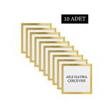 Özcanlar Çerçeve 10 Adet Aile Çerçeve Seti Tablo Seti Boş Çerçeve Masa Üstü Çerçeve Hediyelik Çerçeve - Gold - 30 x 30