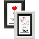 Özcanlar Çerçeve 15X21-2'LI Fotoğraf Çerçevesi Siyah-Beyaz Modern Ofis Sanat Ev Home Dekoratif Çerçeve - 100 cm