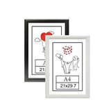 Ozcanlar Cerceve 21x29,7- 2'li Fotoğraf Çerçevesi Siyah-Beyaz Modern Ofis Sanat Ev Home Dekoratif Çerçeve A4 ÖZC-01-SİYAH-BEYAZ-A4
