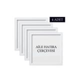 Özcanlar Çerçeve 4 Adet Aile Çerçeve Seti Tablo Seti Boş Çerçeve Masa Üstü Çerçeve - Beyaz - 20x20