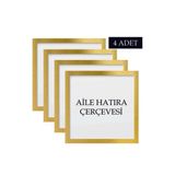 Özcanlar Çerçeve 4 Adet Aile Çerçeve Seti Tablo Seti Boş Çerçeve Masa Üstü Çerçeve - Gold - 30x30