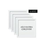 Özcanlar Çerçeve 4 Adet Aile Çerçeve Seti Tablo Seti Boş Çerçeve Masa Üstü Çerçeve Hediyelik Çerçeve - Beyaz - 40 x 40