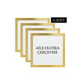 Özcanlar Çerçeve 4 Adet Aile Çerçeve Seti Tablo Seti Boş Çerçeve Masa Üstü Çerçeve Hediyelik Çerçeve - Gold - 15 x 21
