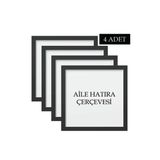 Özcanlar Çerçeve 4 Adet Aile Çerçeve Seti Tablo Seti Boş Çerçeve Masa Üstü Çerçeve Hediyelik Çerçeve - Siyah - 25 x 25